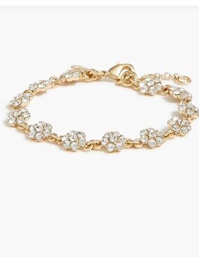 Crystal Flower Bracelet - Gold